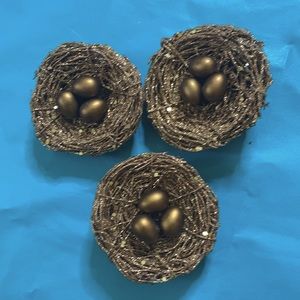 NWT Giant bird nest with three eggs